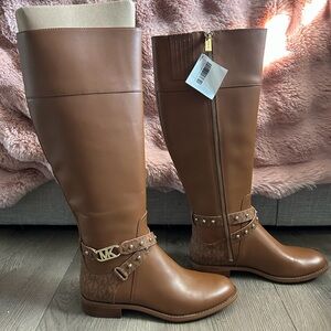 NWT. Michael Kors Tan knee high Boots